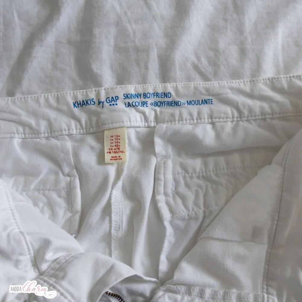 Gap Khakis Skinny Boyfriend White Pants - Picture 5 of 6